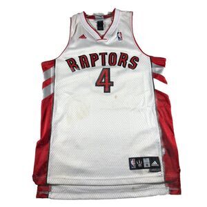 Vintage Adidas NBA Chris Bosh 4 Toronto Raptors white home Jersey M +2 THRASHED